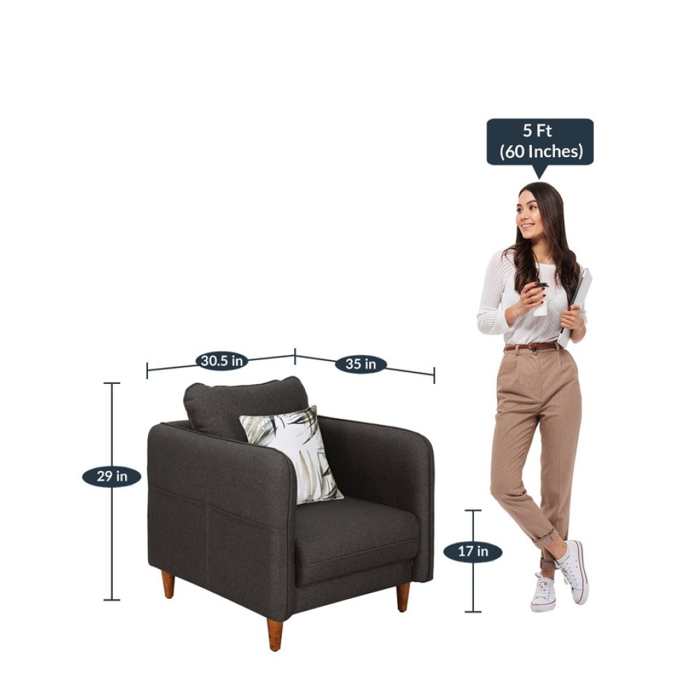 Amelio 1 Seater Sofa In Brown Colour image