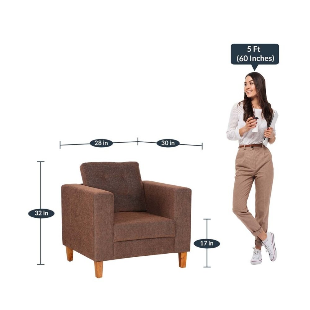 Cindy 1 Seater Sofa in Brown Colour image