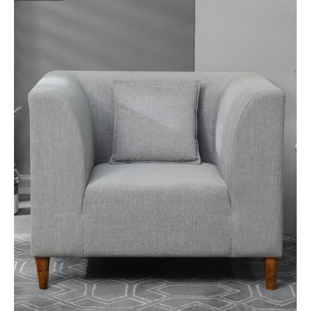 Armando Fabric 1 Seater Sofa In Ash Grey Color image