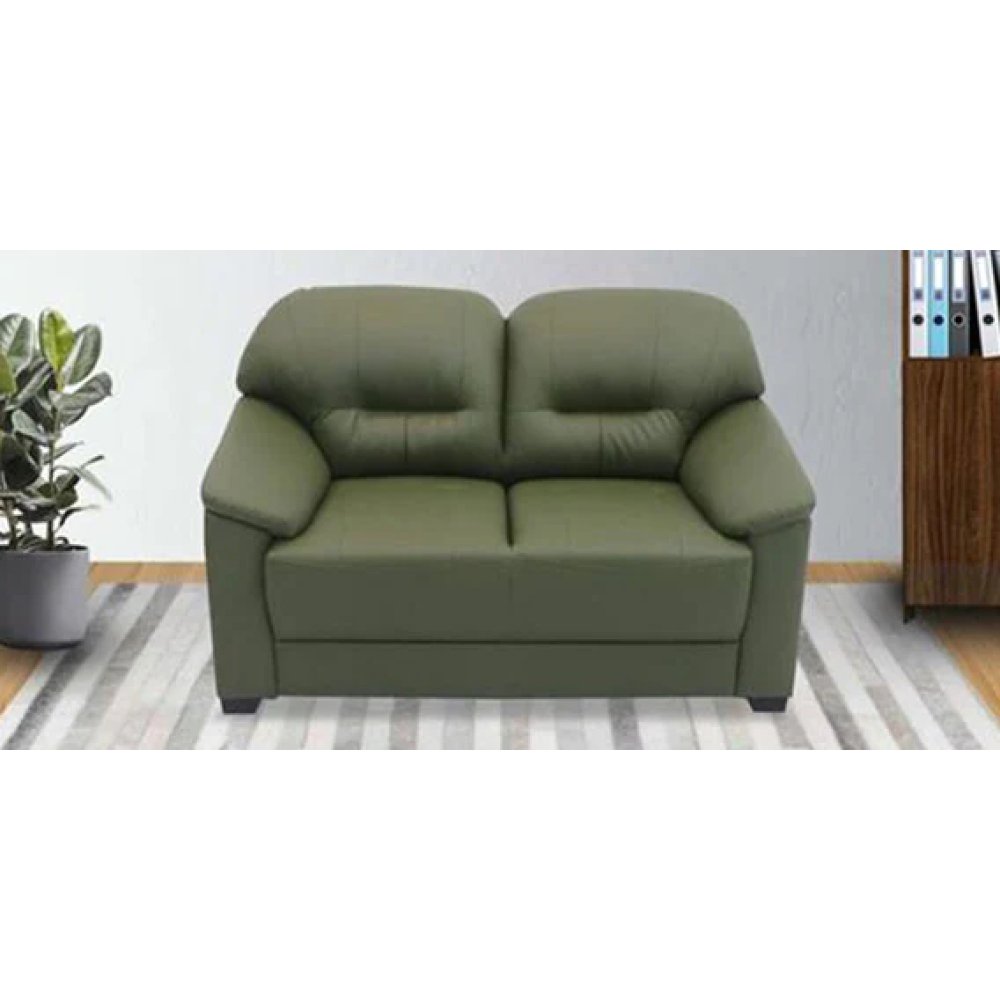 Croma Leatherette 2 Seater Sofa in Olive Green Color image