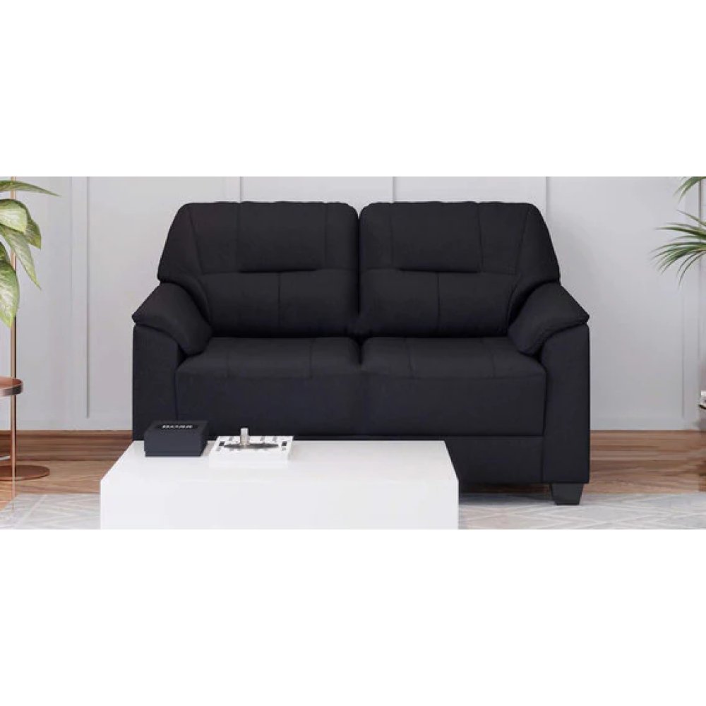Croma Leatherette 2 Seater Sofa in Black Color image