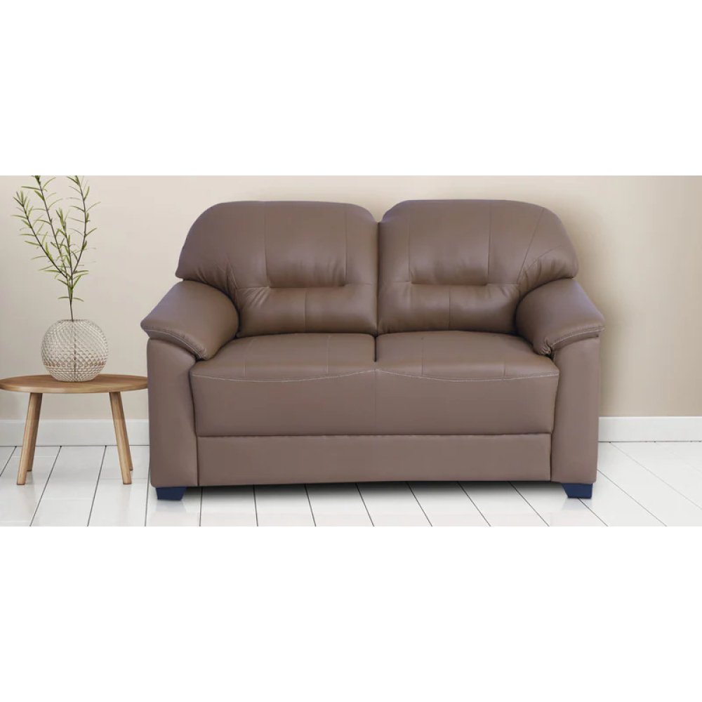 Croma Leatherette 2 Seater Sofa in Tan Brown Color image