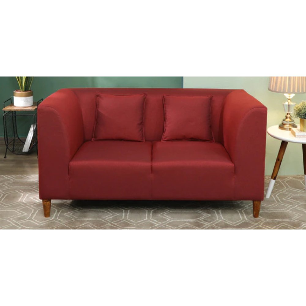 Armando Fabric 2 Seater Sofa In Garnet Red Color image