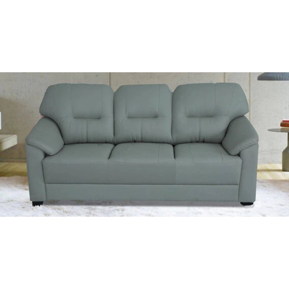 Croma Leatherette 3 Seater Sofa in Grey Color image