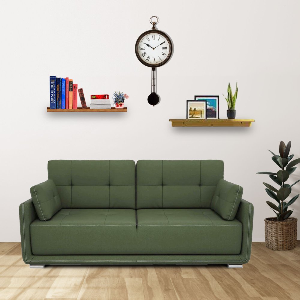 Cedar Leatherette 3 Seater Sofa in Olive Color image