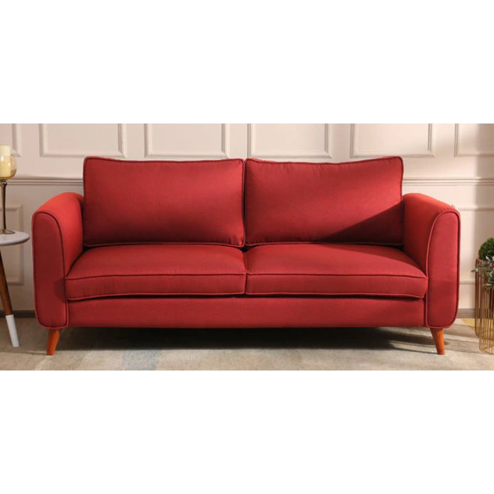 Valerie Fabric 3 Seater Sofa In Garnet Red Color image
