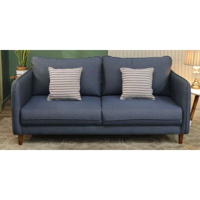 Amelio Velvet 3 Seater Sofa In Blue Colour