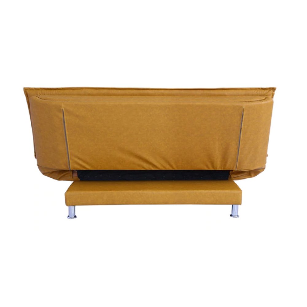 Dolphin Leatherette Convertible Sofa Cum Bed in Yellow Colour image