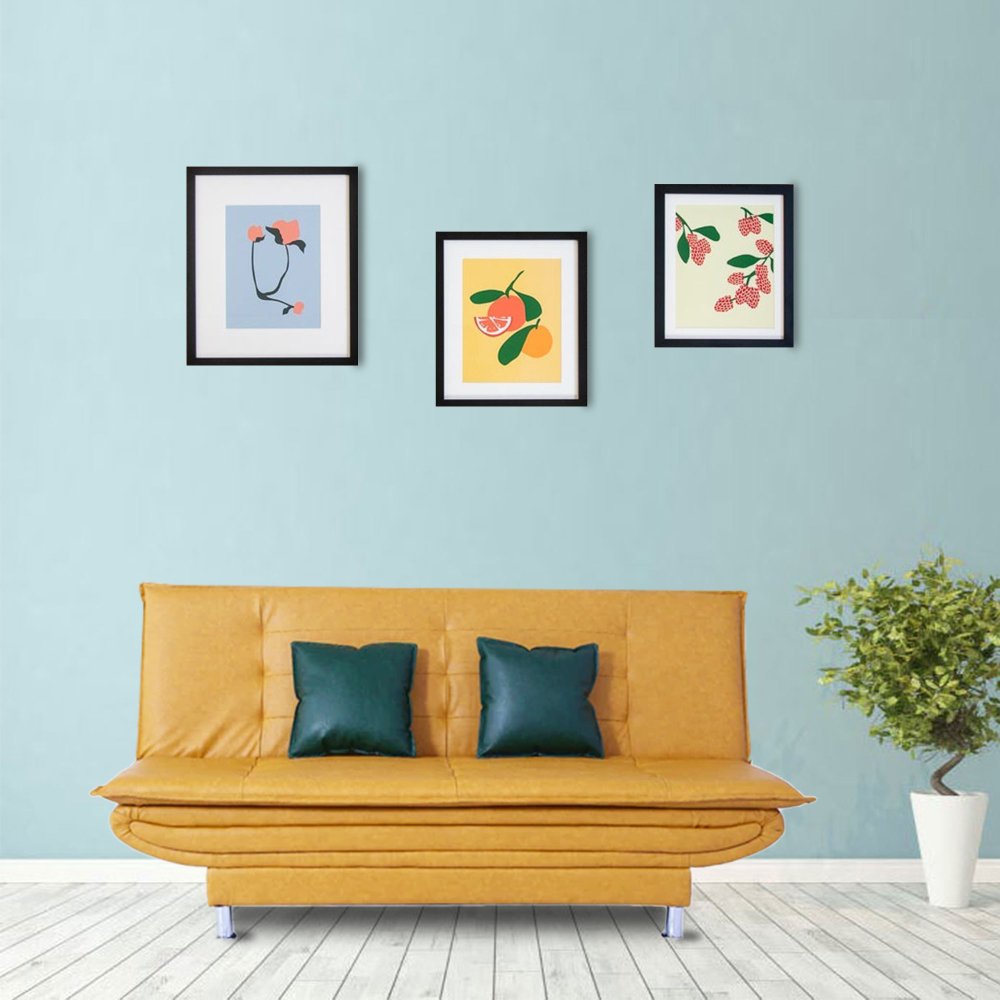 Dolphin Leatherette Convertible Sofa Cum Bed in Yellow Colour image