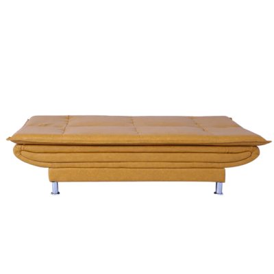 Dolphin Leatherette Convertible Sofa Cum Bed in Yellow Colour image