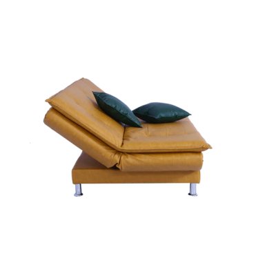 Dolphin Leatherette Convertible Sofa Cum Bed in Yellow Colour image