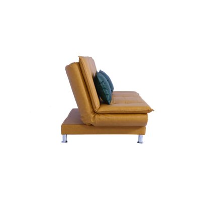Dolphin Leatherette Convertible Sofa Cum Bed in Yellow Colour image