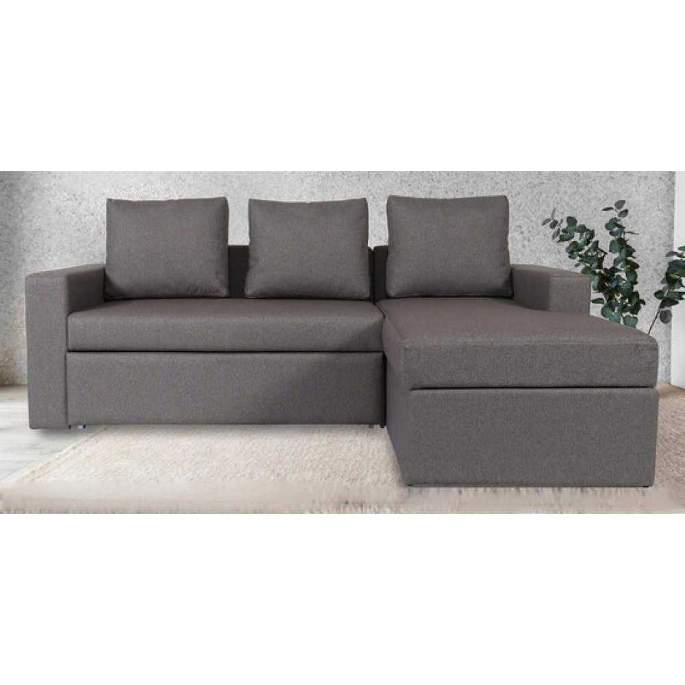 Luke Fabric RHS Pull-Out Sofa Cum Bed in Dark Grey Colour with Storage image