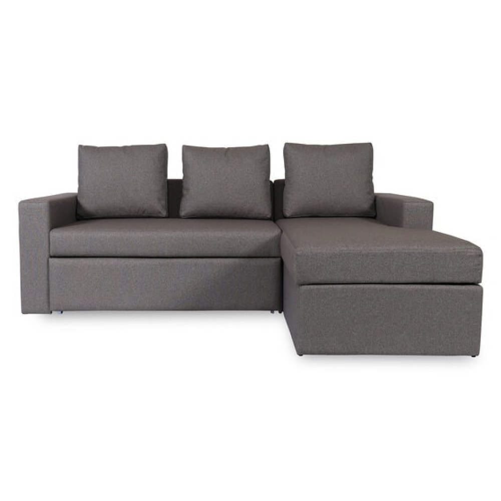 Luke Fabric RHS Pull-Out Sofa Cum Bed in Dark Grey Colour with Storage image