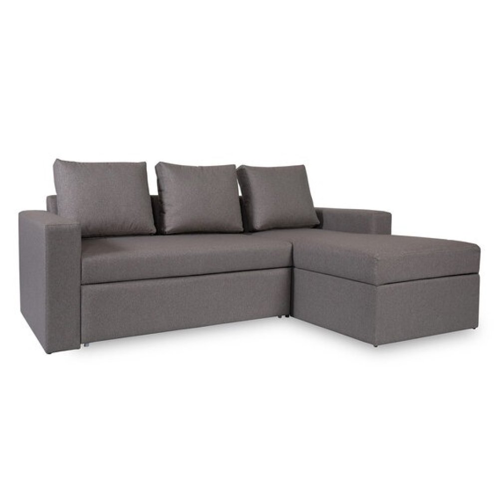 Luke Fabric RHS Pull-Out Sofa Cum Bed in Dark Grey Colour with Storage image