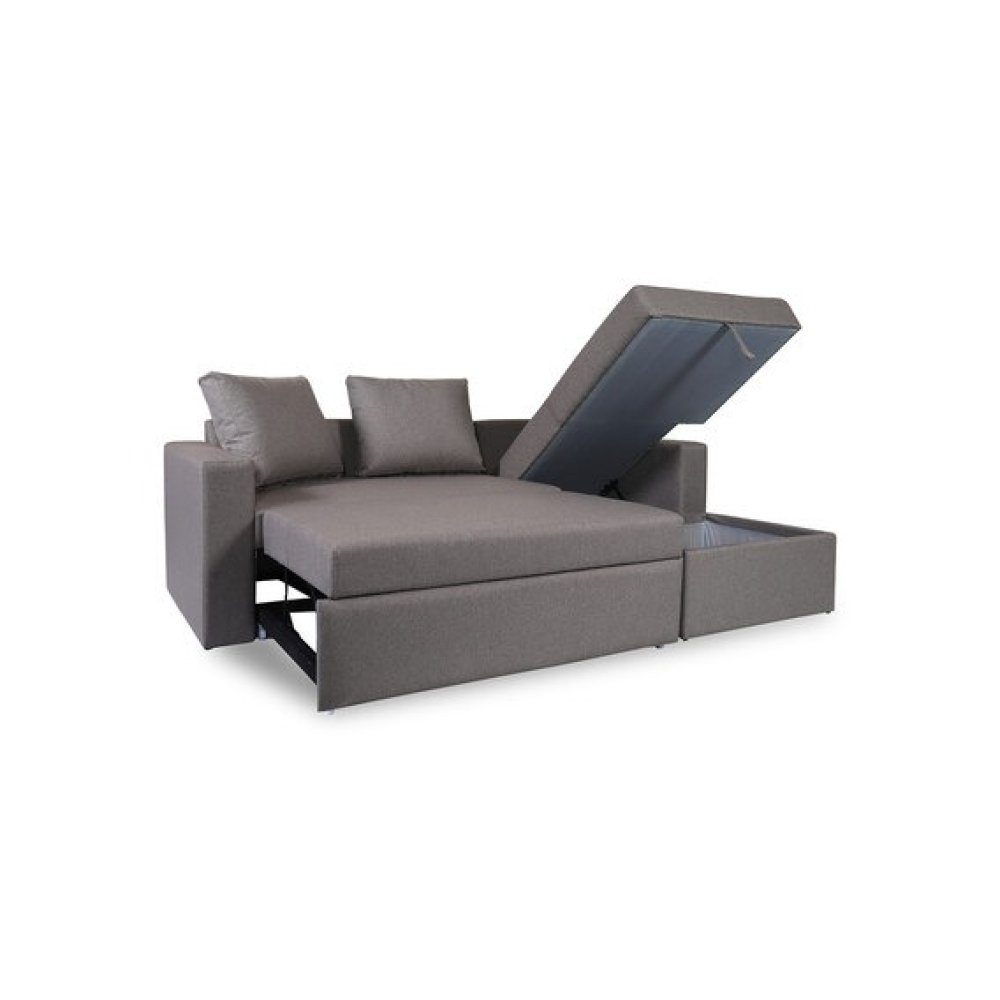 Luke Fabric RHS Pull-Out Sofa Cum Bed in Dark Grey Colour with Storage image