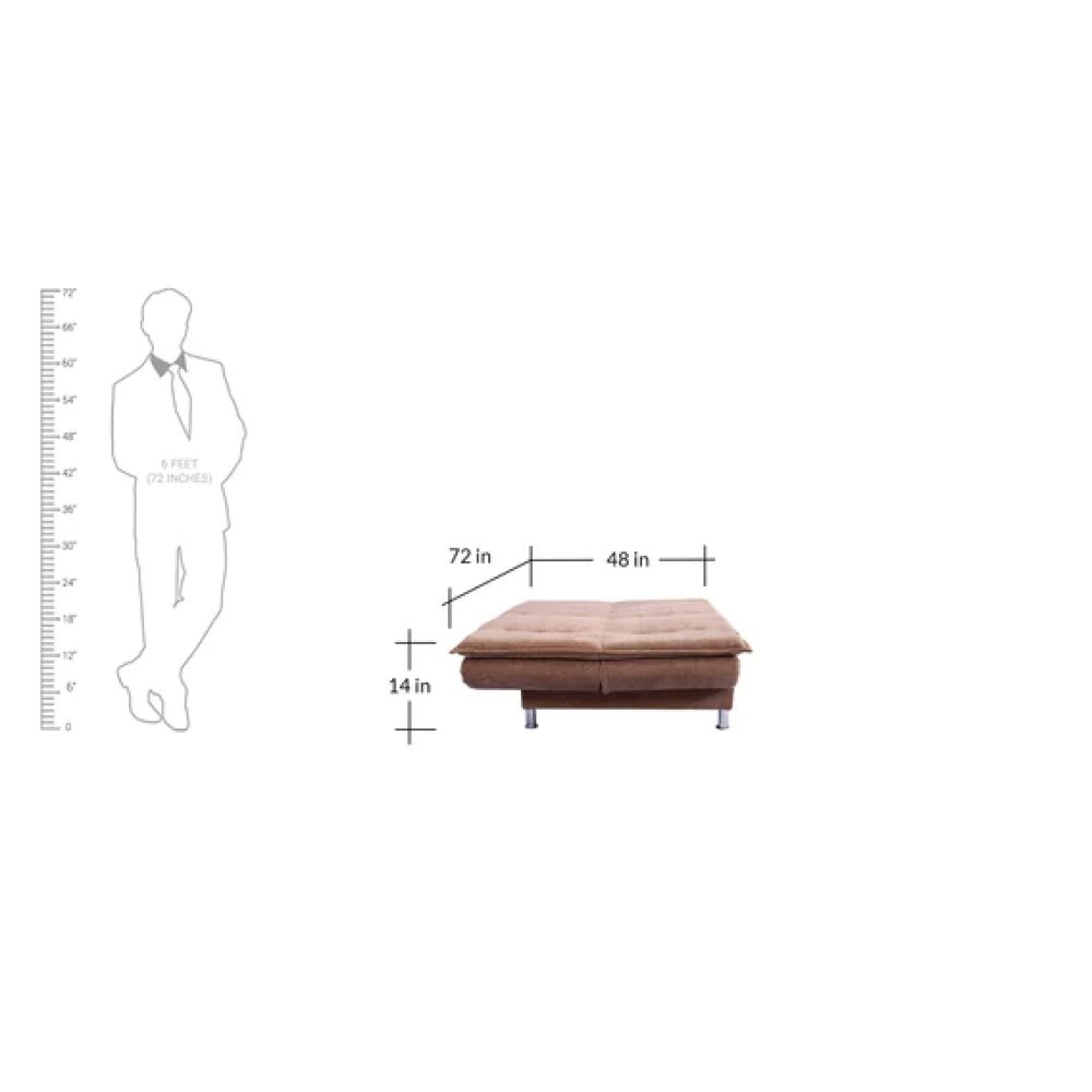 Dolphin Convertible Sofa Cum Bed in Light Brown Colour image