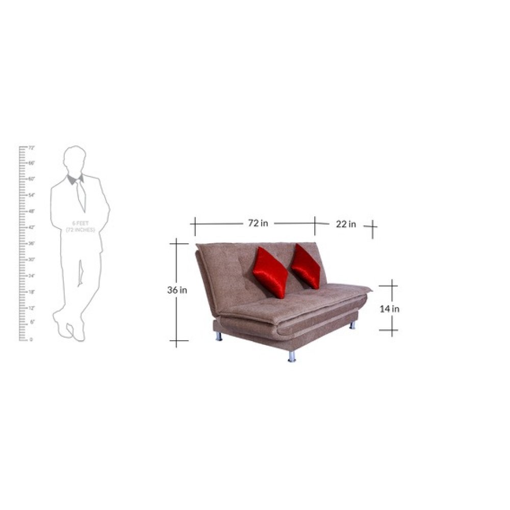 Dolphin Convertible Sofa Cum Bed in Light Brown Colour image