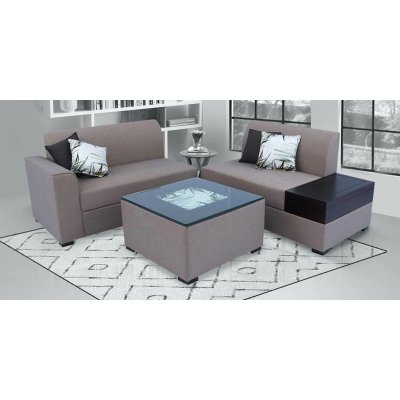 Nanaimo Fabric RHS Sectional Sofa in Brown Colour image