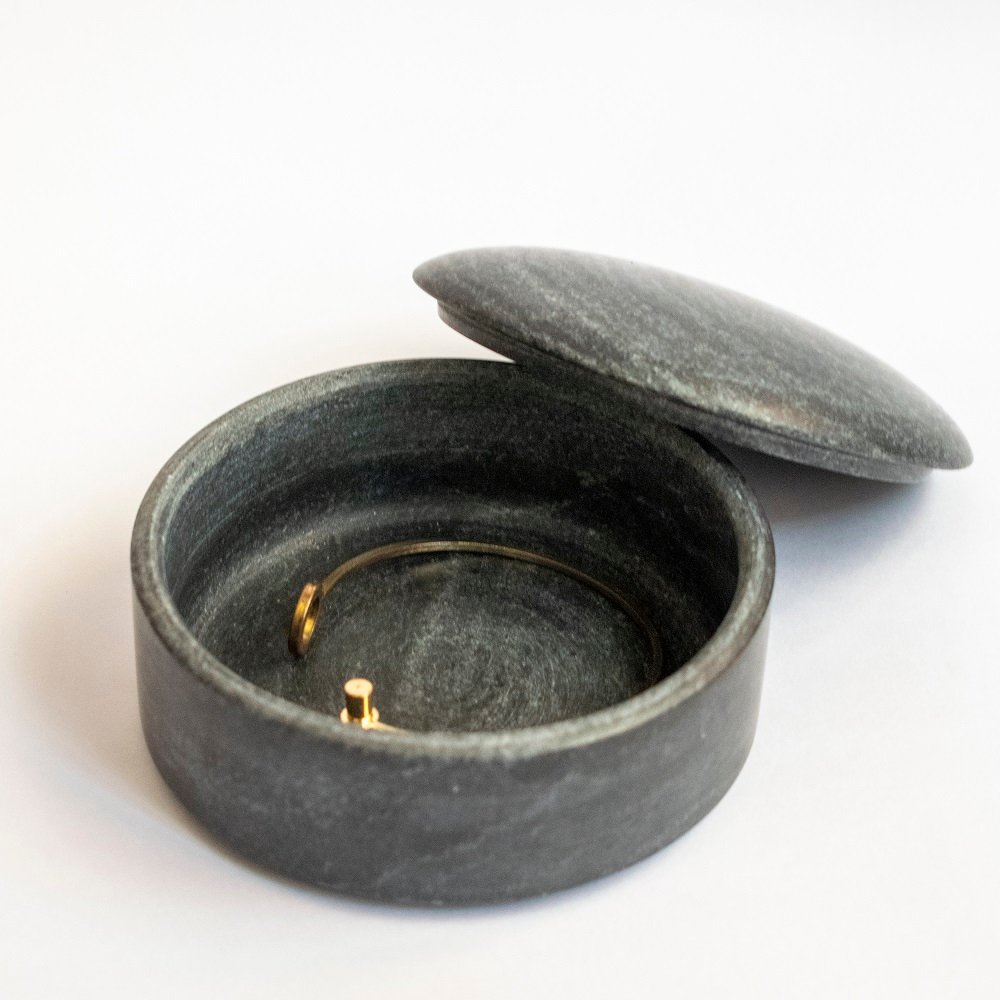Byora Homes Bulgy Trinket Box - Black image