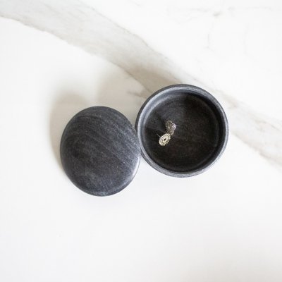 Byora Homes Bulgy Trinket Box - Black image