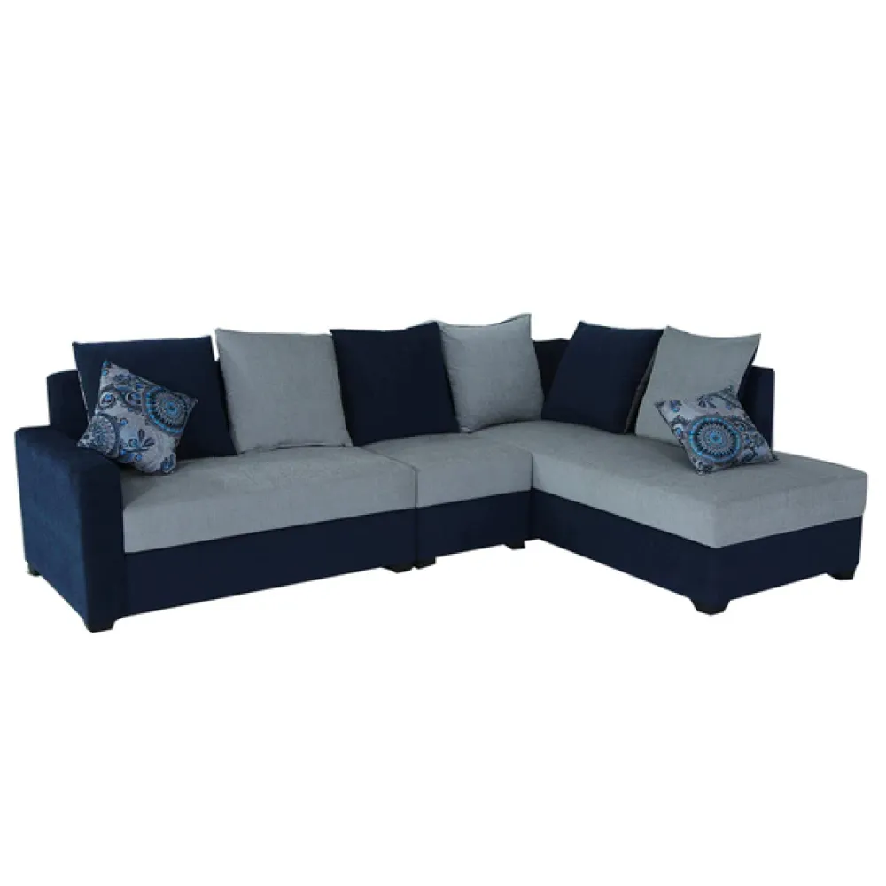 Jordan Fabric LHS Sectional Sofa in Blue & Grey Colour image