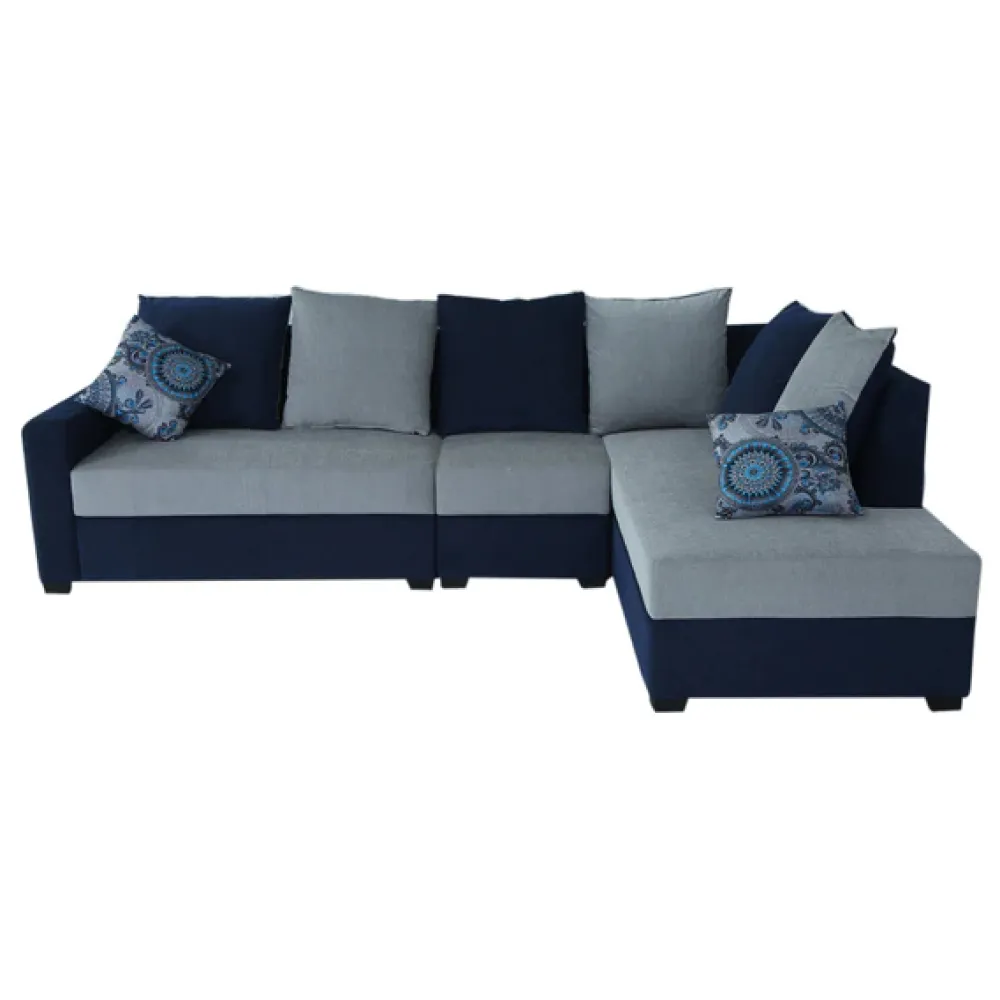 Jordan Fabric LHS Sectional Sofa in Blue & Grey Colour image