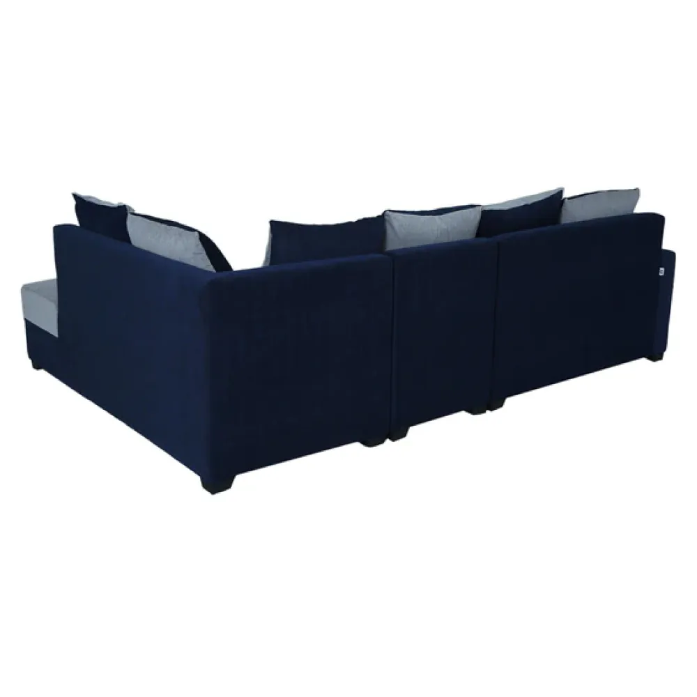 Jordan Fabric LHS Sectional Sofa in Blue & Grey Colour image