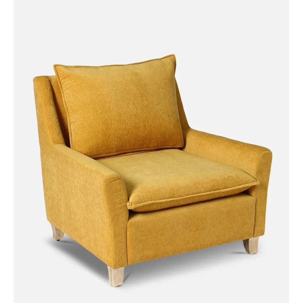 Alma Fabric Full Back Lounge Chair In Yellow Color image