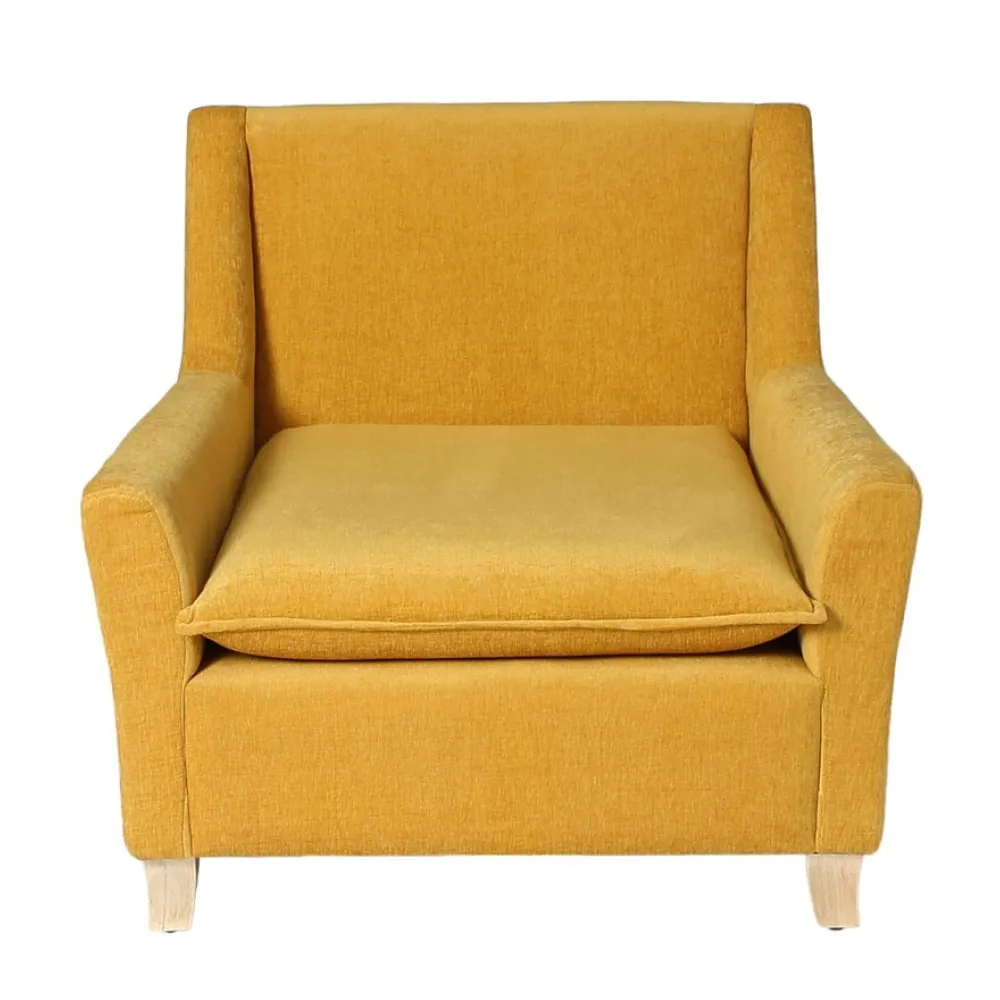 Alma Fabric Full Back Lounge Chair In Yellow Color image