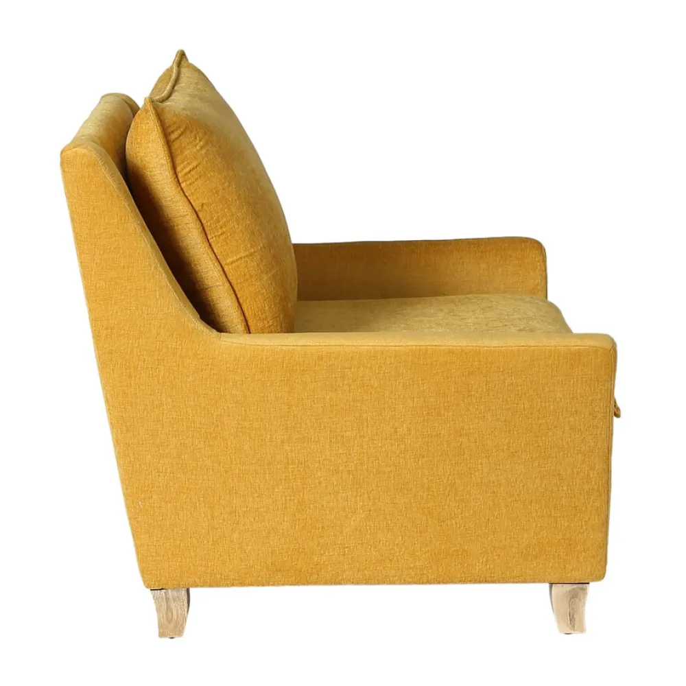 Alma Fabric Full Back Lounge Chair In Yellow Color image