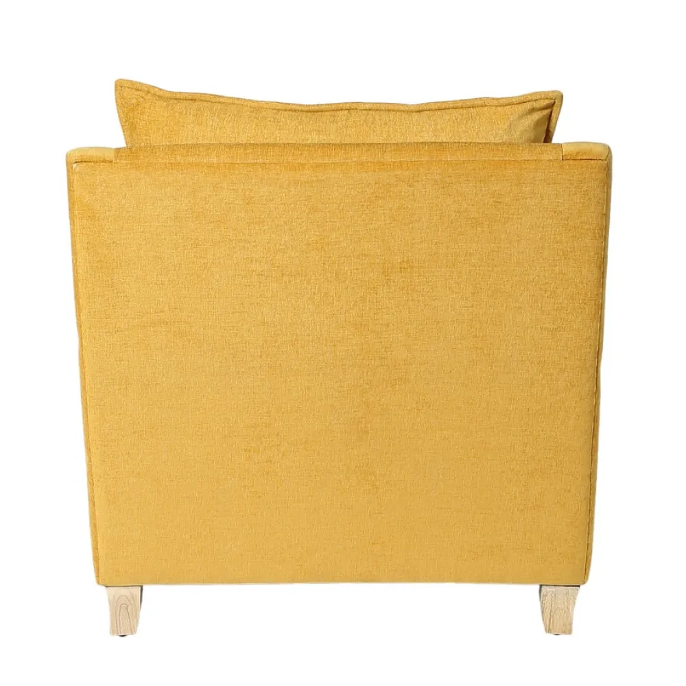 Alma Fabric Full Back Lounge Chair In Yellow Color image