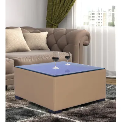 Alvin Upholstered Coffee Table in Beige Colour